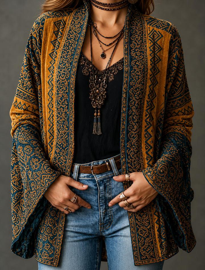 BOHO VELVET JACKET FOR WOMEN