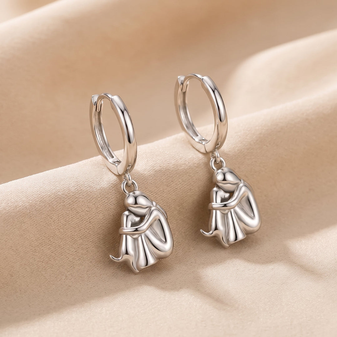 The Eternal Embrace — Women's Earrings with Dog