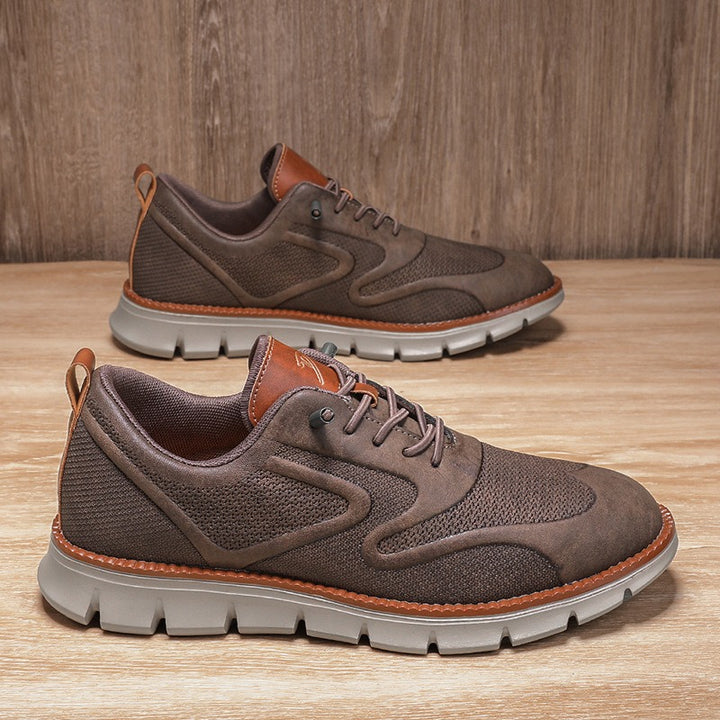 Baskets en cuir et en mesh respirant