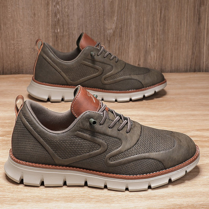 Baskets en cuir et en mesh respirant