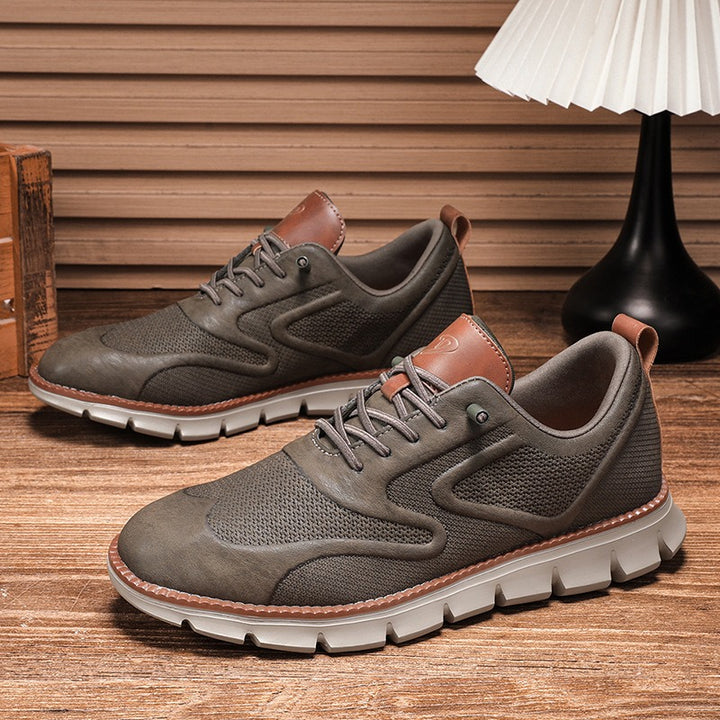 Baskets en cuir et en mesh respirant