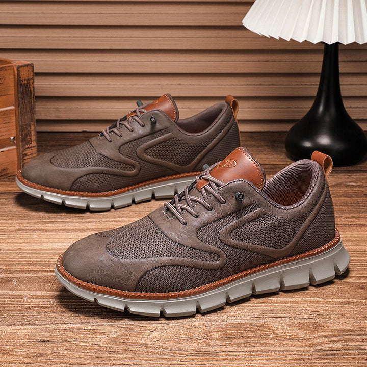 Baskets en cuir et en mesh respirant