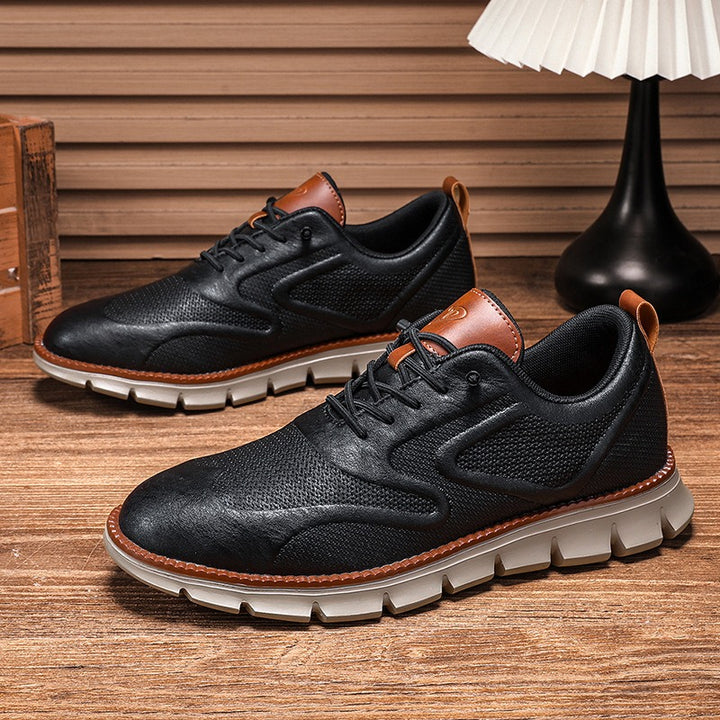 Baskets en cuir et en mesh respirant