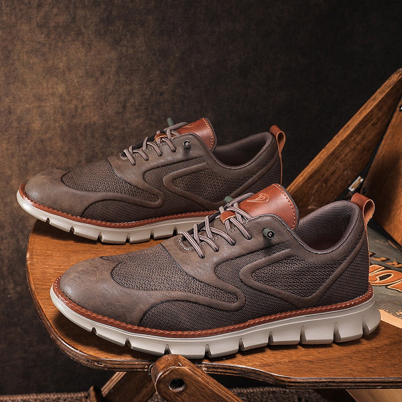 Baskets en cuir et en mesh respirant