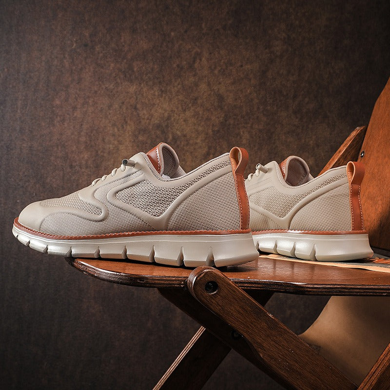 Baskets en cuir et en mesh respirant