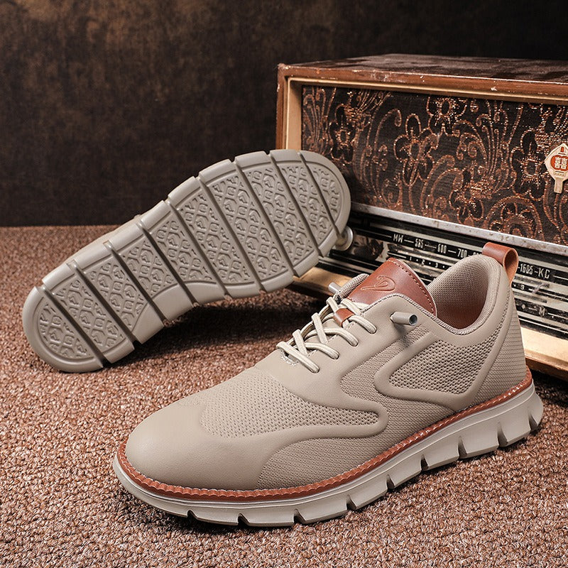 Baskets en cuir et en mesh respirant