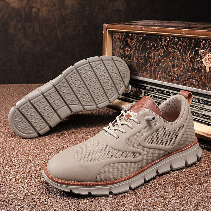 Baskets en cuir et en mesh respirant