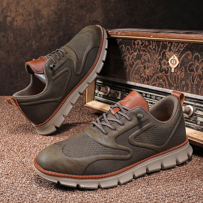 Baskets en cuir et en mesh respirant