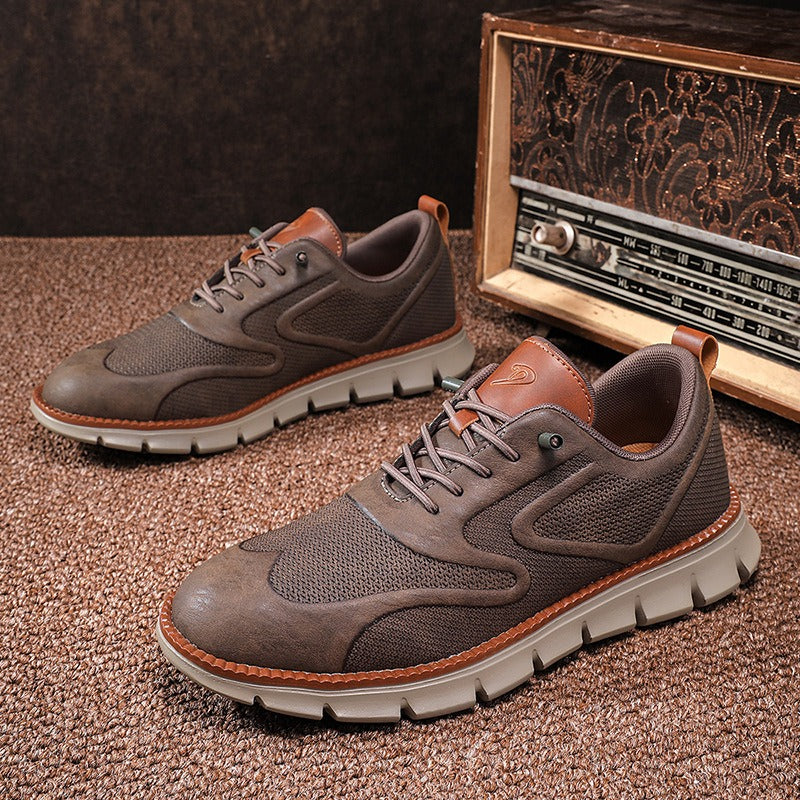 Baskets en cuir et en mesh respirant