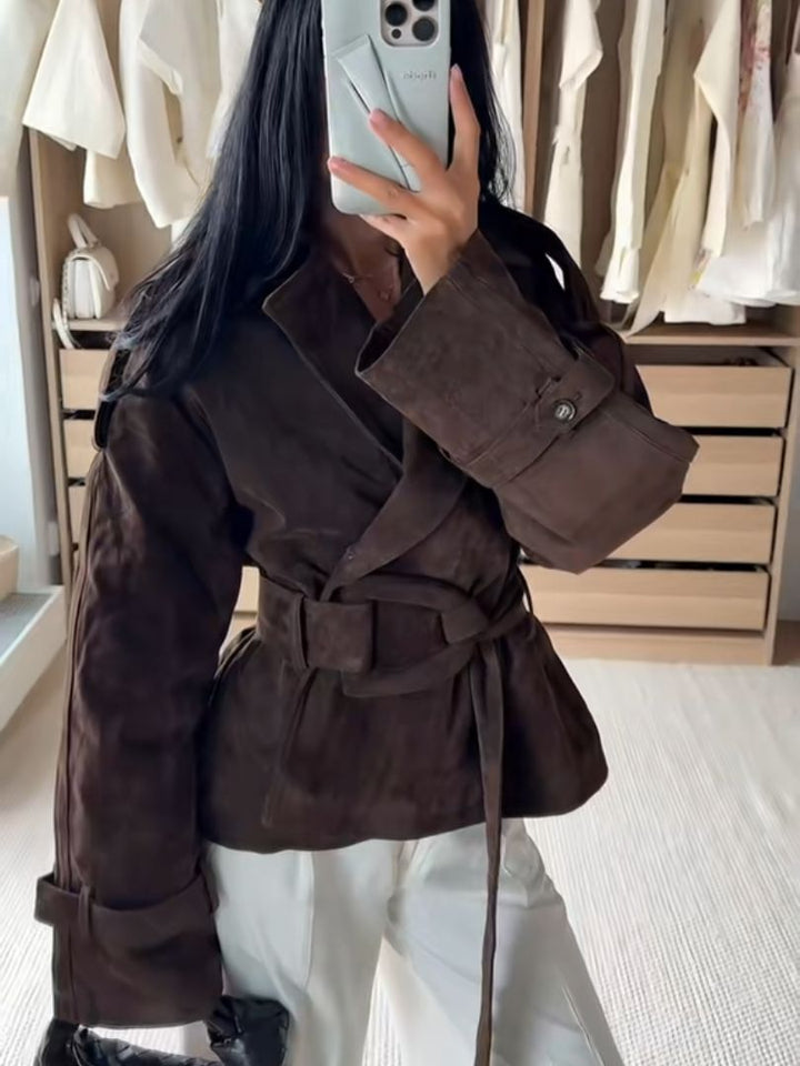 Veste en daim bouclé tendance
