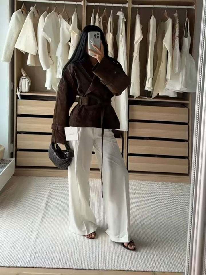 Veste en daim bouclé tendance