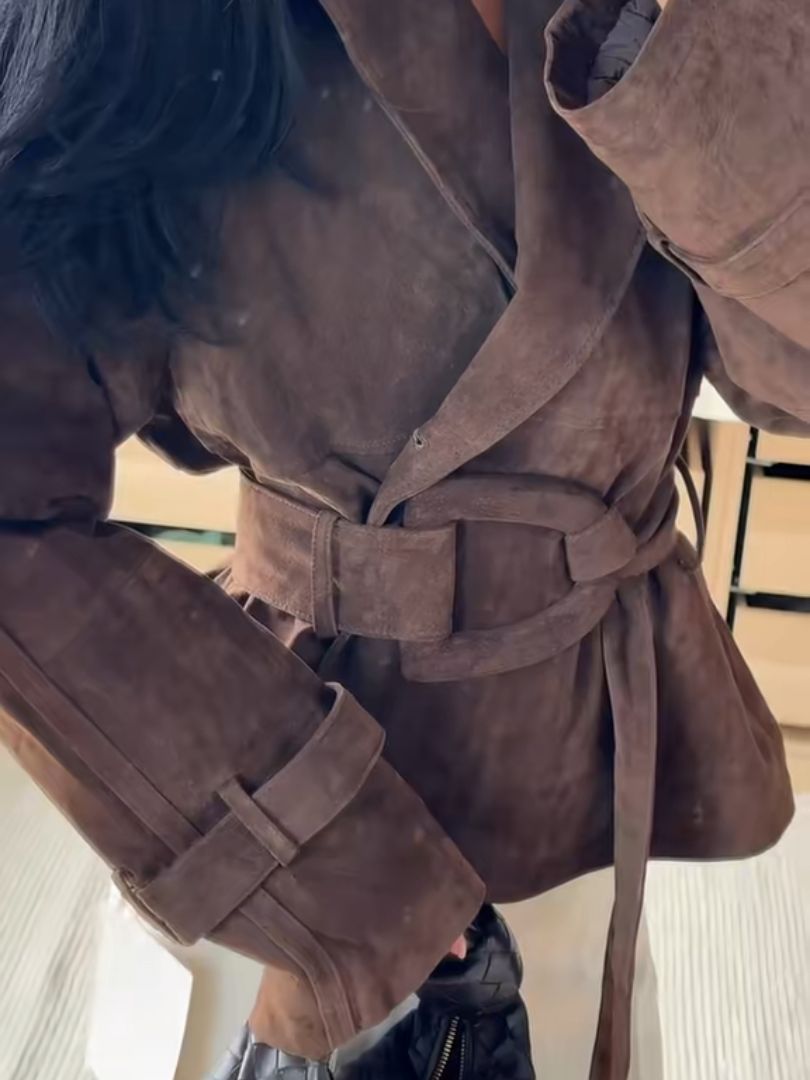 Veste en daim bouclé tendance
