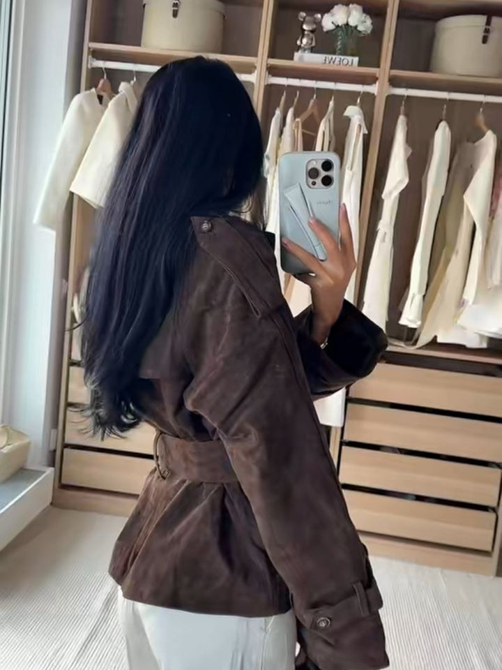 Veste en daim bouclé tendance