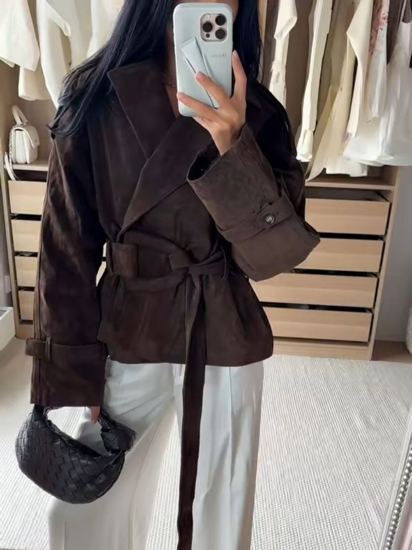 Veste en daim bouclé tendance