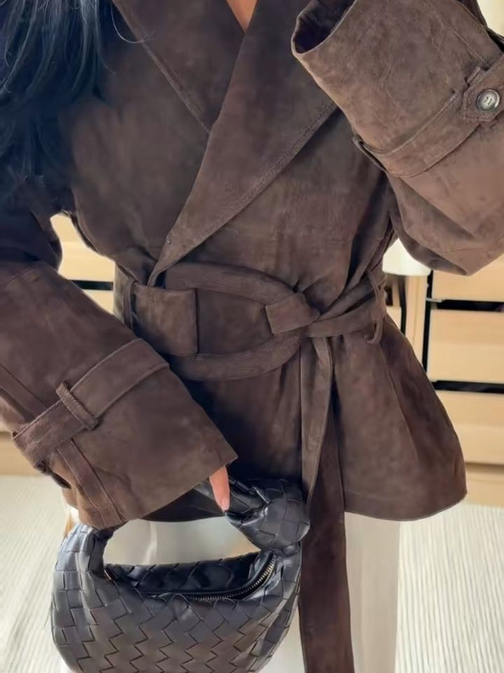 Veste en daim bouclé tendance