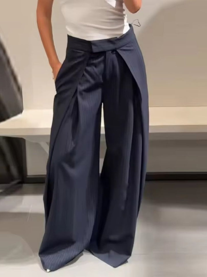 Pantalon de ville rayé chic