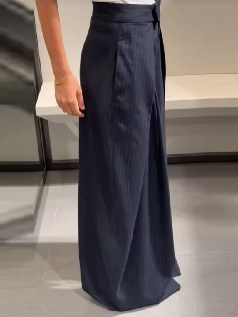 Pantalon de ville rayé chic