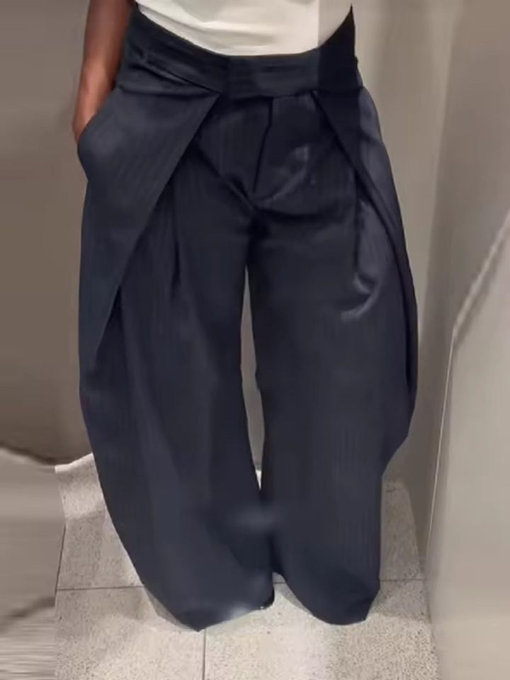 Pantalon de ville rayé chic