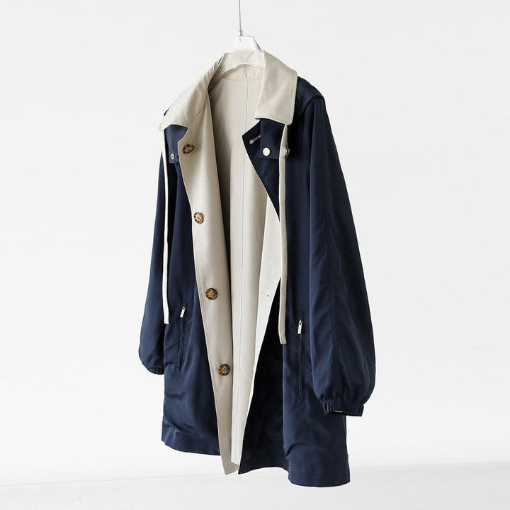 Manteau à capuche réversible