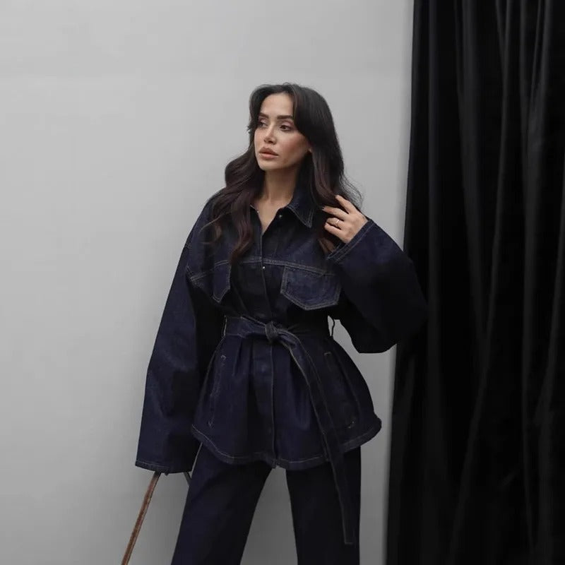 Ensemble de pantalon en jean avec ceinture
