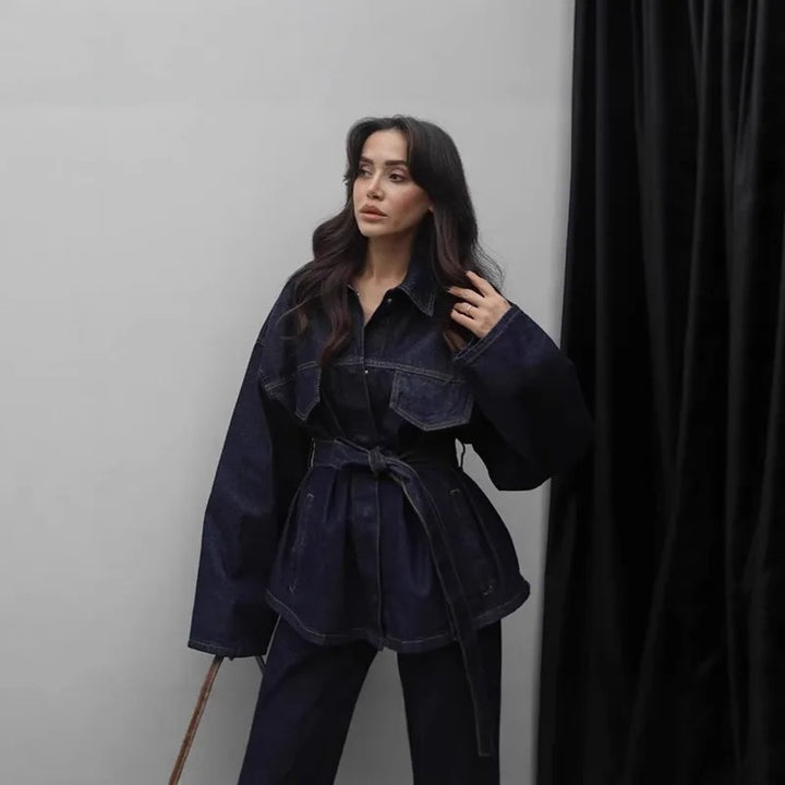 Ensemble de pantalon en jean avec ceinture