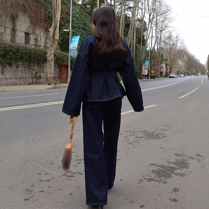 Ensemble de pantalon en jean avec ceinture