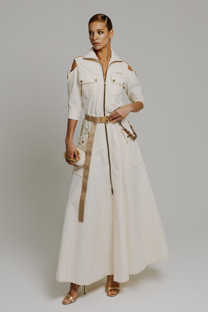 Robe longue évasée style parachute