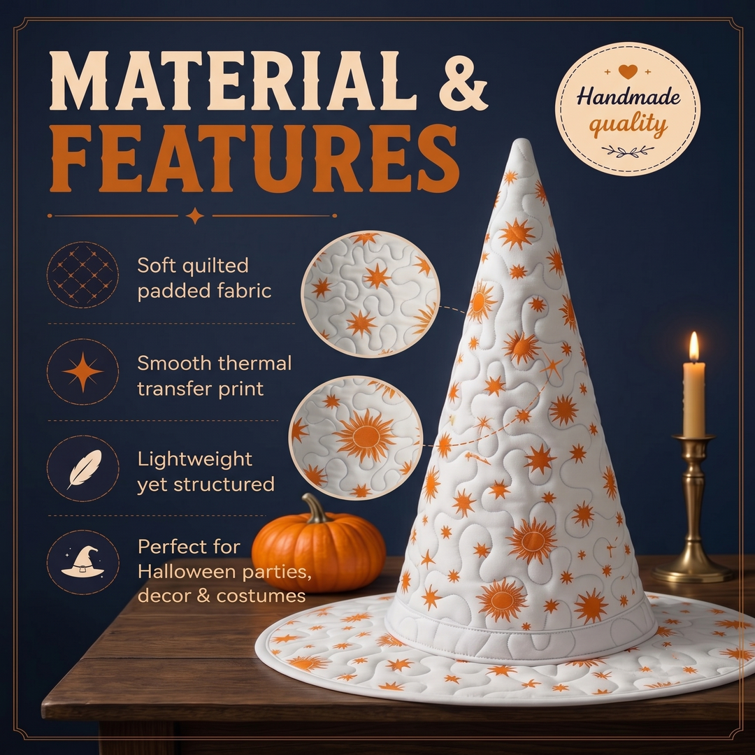Cozy Harvest Patchwork Quilted Halloween Hat LD01