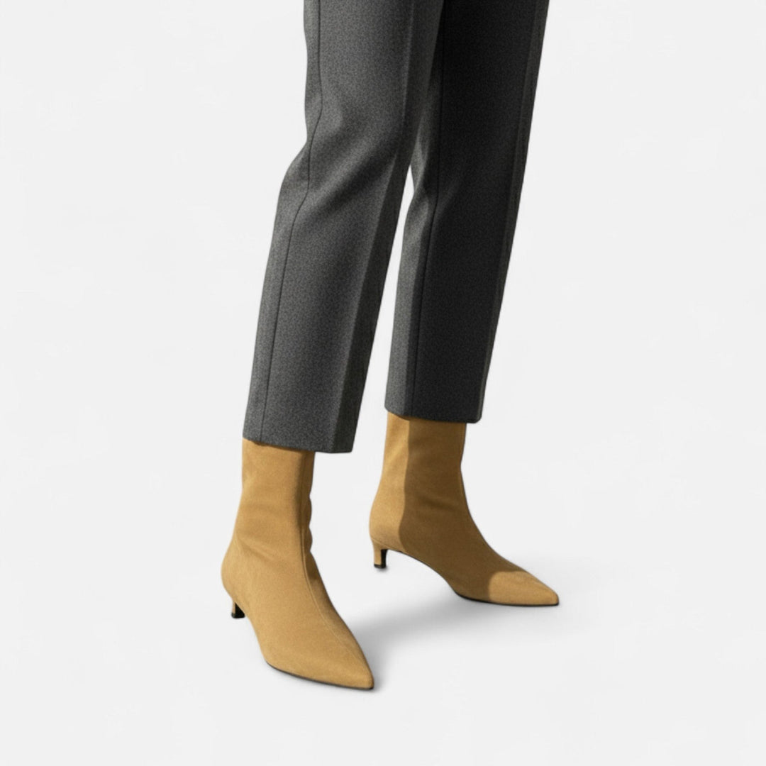 Bottines pointues vintage à talons bas