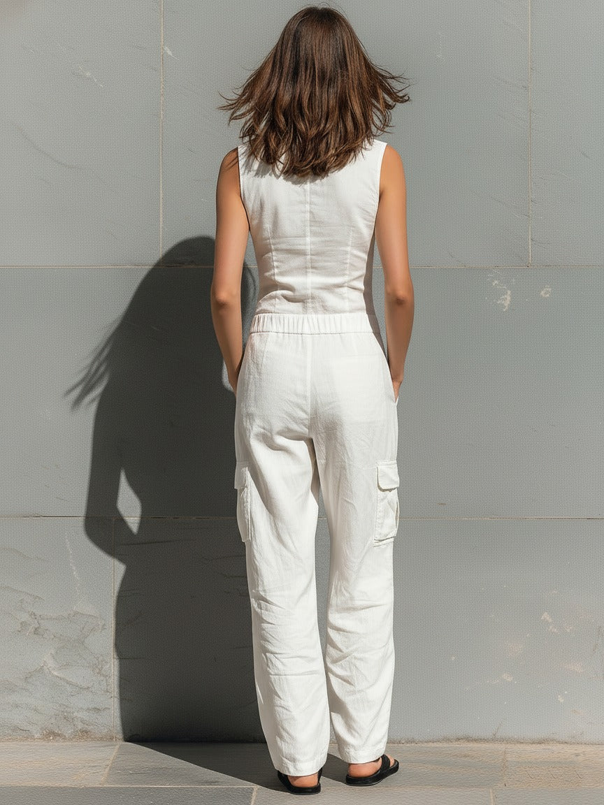 Combinaison minimaliste en mélange de coton
