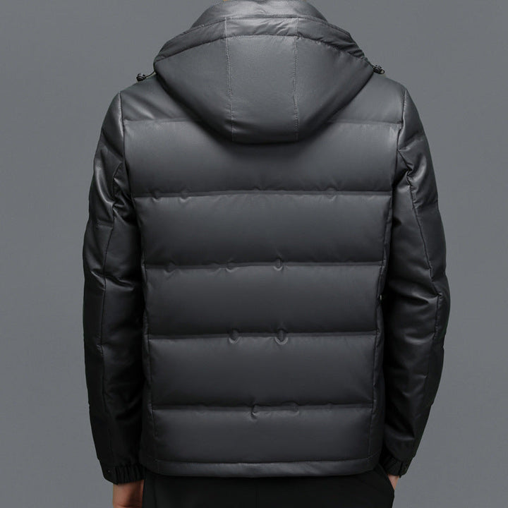 Belmont Genuine Leather Duck Down Jacket
