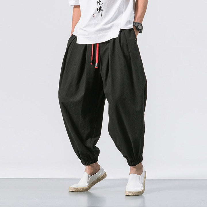 Pantalon surdimensionné en coton et lin Kaito