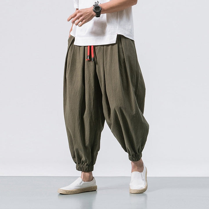 Pantalon surdimensionné en coton et lin Kaito
