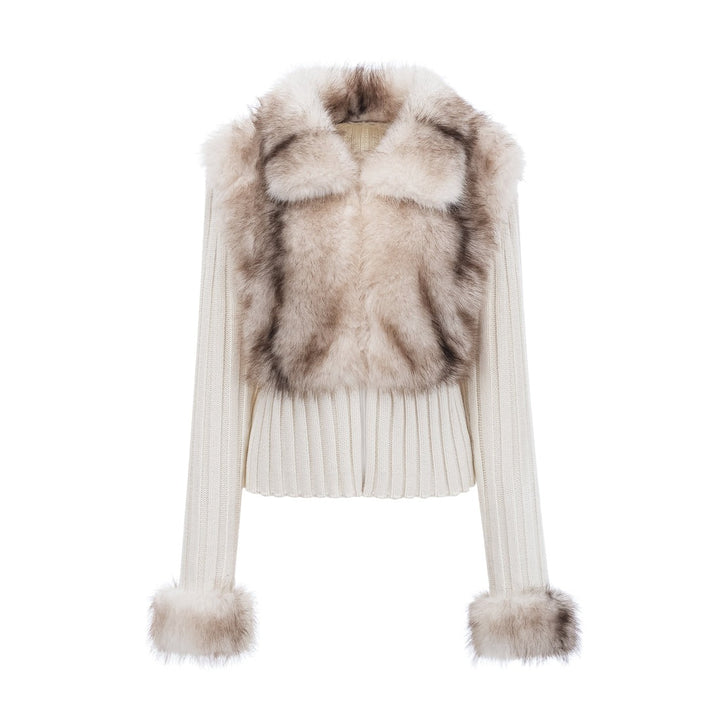 Cardigan zip en fourrure