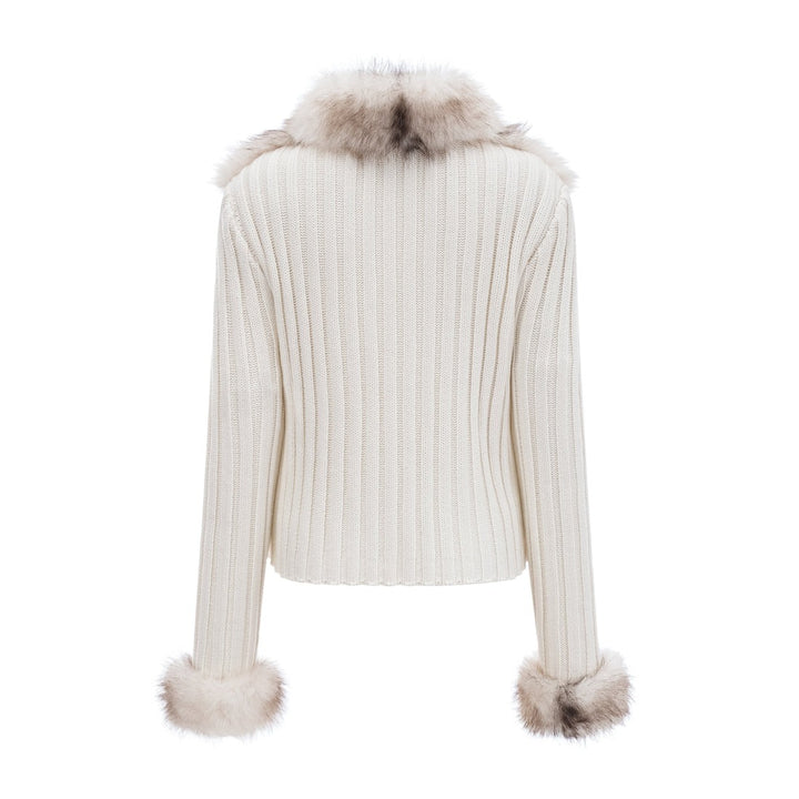 Cardigan zip en fourrure
