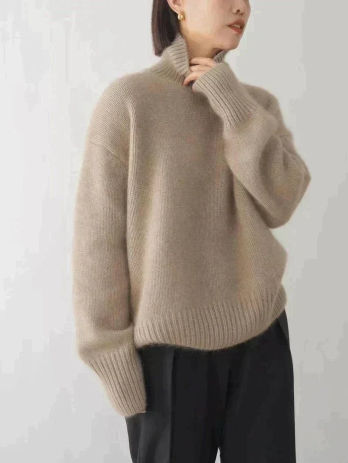 Pull col roulé en laine de coton