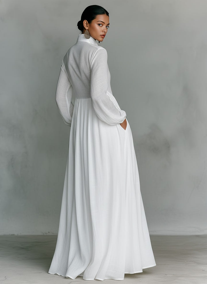 Robe maxi en coton et lin