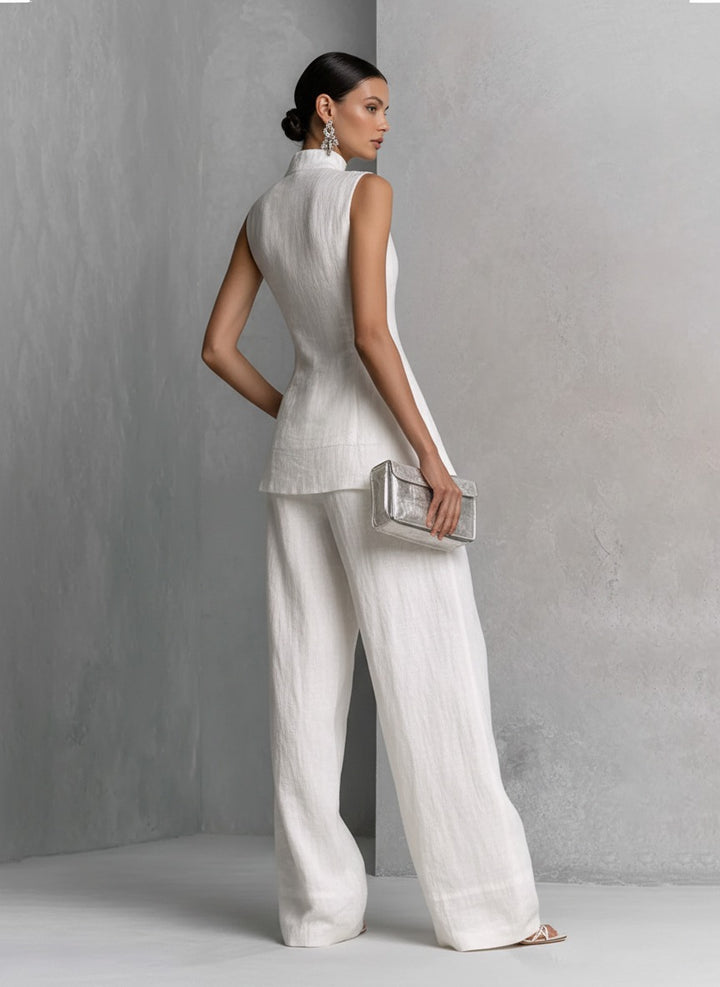 Ensemble élégant tissu blanc froissé