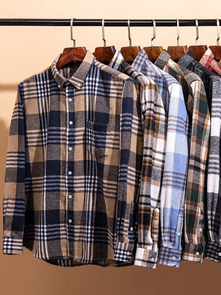 Chemise en coton à carreaux