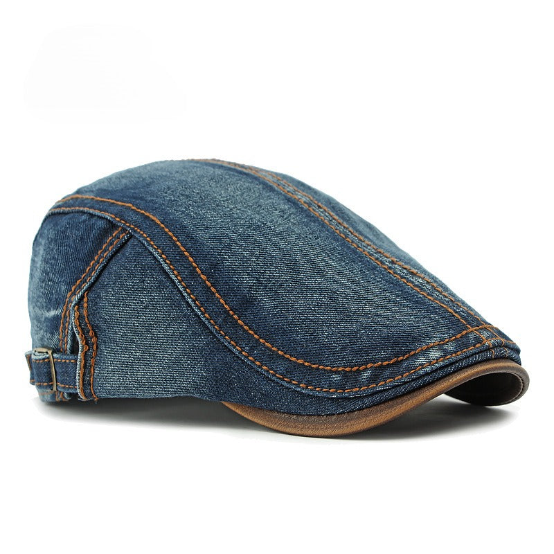 Casquette béret en denim