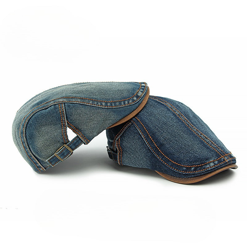 Casquette béret en denim