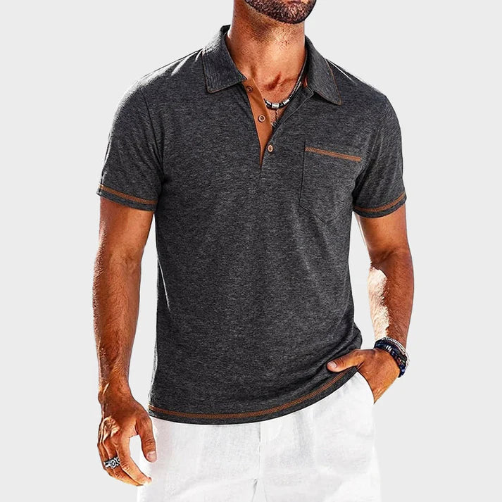Men’s Contrast Trim Pocket Polo Shirt