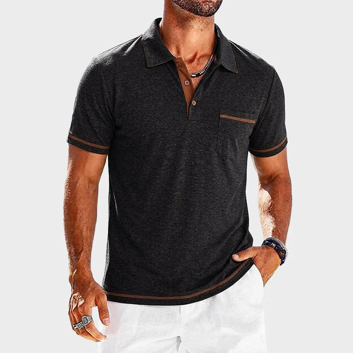Men’s Contrast Trim Pocket Polo Shirt