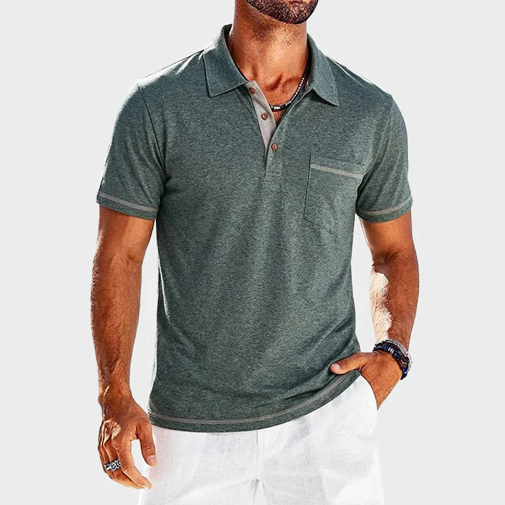 Men’s Contrast Trim Pocket Polo Shirt