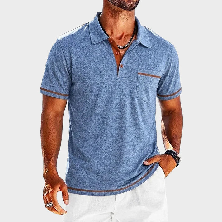 Men’s Contrast Trim Pocket Polo Shirt