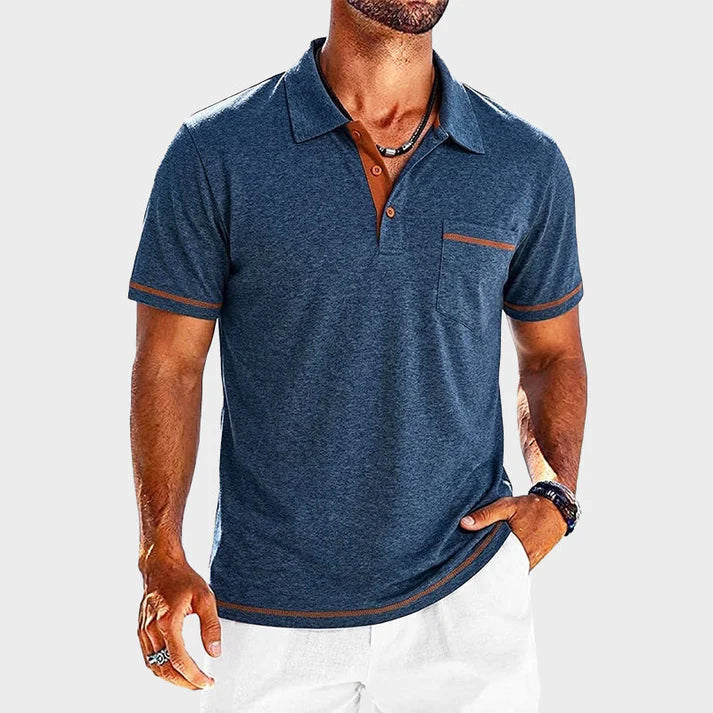 Men’s Contrast Trim Pocket Polo Shirt