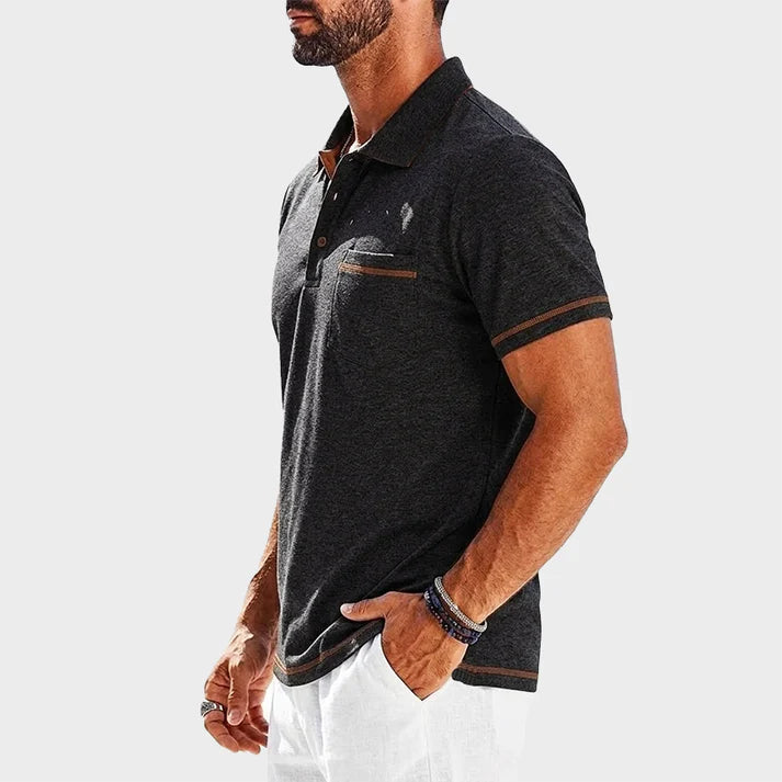 Men’s Contrast Trim Pocket Polo Shirt