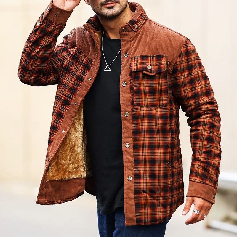 Veste d'extérieur Plaid Sherpa