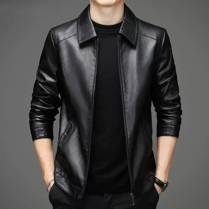 Veste en cuir décontractée