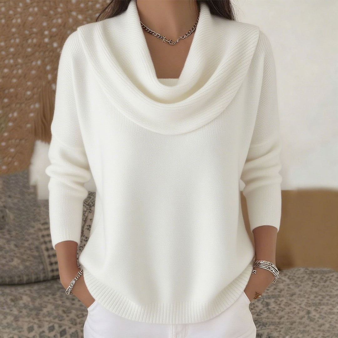 GRACEFUL COLLARED SWEATER FOR WOMEN